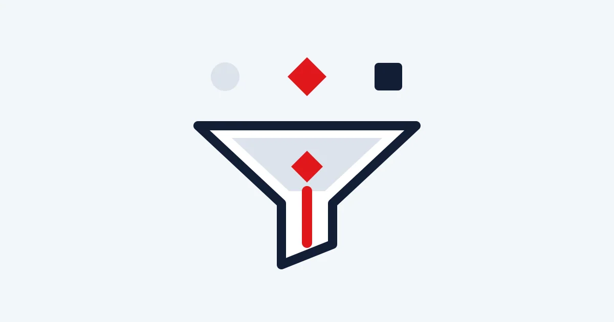 Editorial illustration: Several different signals entering a filter and one red signal emerging.