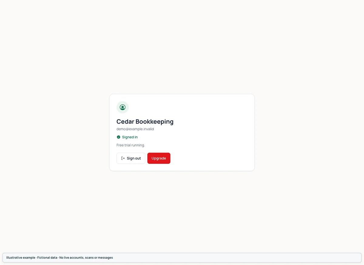 BuyerSpotter Account screen with fictional account information